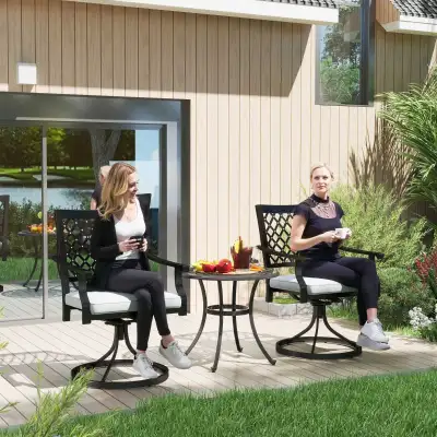 Outdoor Patio Chair, Metal Swivel Rocker Chairs with Cushion and, View more