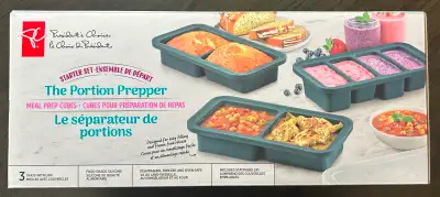 NEW Portion Prepper Silicone Meal Prep Cubes Set (3 Trays w/lid), View more