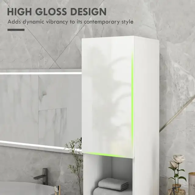 11.8" x 11.8" x 71.5", Tall Bathroom Cabinet, White Color in Home Décor & Accents in Markham / York Region - Image 4