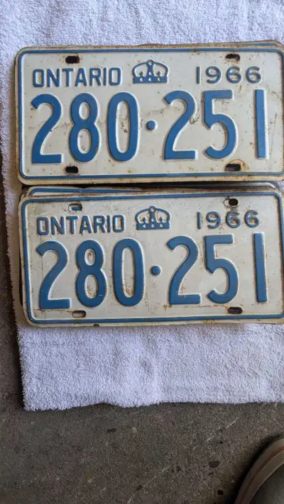 Vintage Plates - some sequential. Need to be cleaned but I'll leave that to the classic car enthusia...
