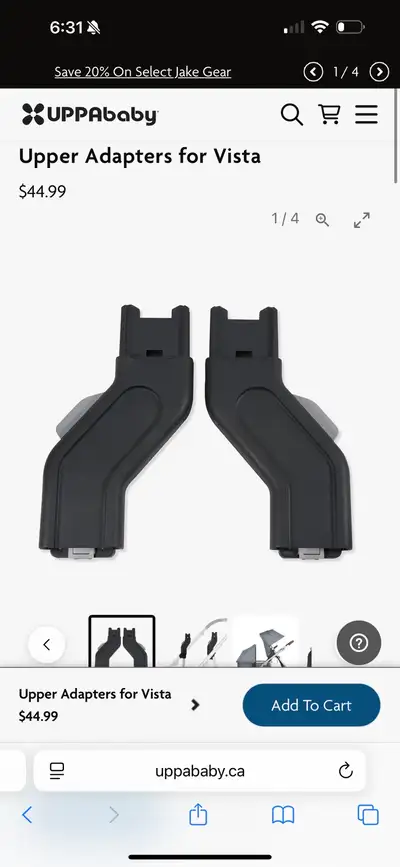 uppababy black upper adapters EUC retail $51, View more