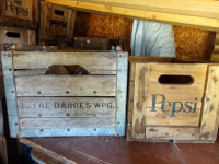 Vintage Royal Dairies Milk Bottles - Pepsi Crates-Coke Bottles