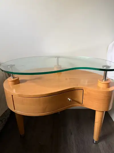  Glass top drawer table , View more