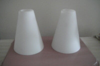 Set of Two Brand New Cone Shape Frosted Glass Cylinder Shapes