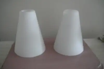 Set of Two Brand New Cone Shape Frosted Glass Cylinder Shapes, View more