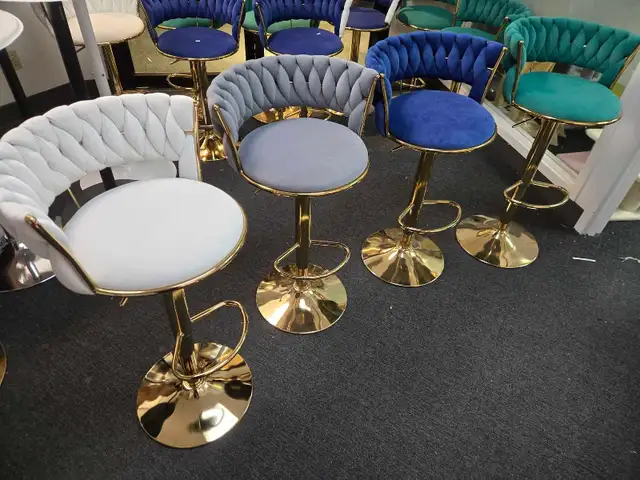 Gold Velvet Bar Stool  in Chairs & Recliners in Markham / York Region - Image 2