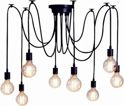 Spider Light Chandelier 8-Arm Pendant Fixture, View more