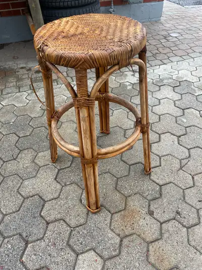 antique wicker stool, View more