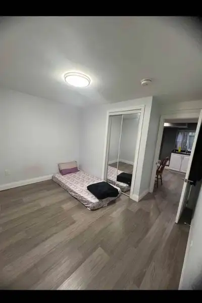 Private room is available for one girl in two bedroom basement with shared washroom and kitchen . Ne...