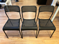 Set of 3 Ikea Adde chairs (colour black)