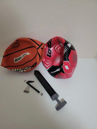 Soccer ball and basketball with pump set