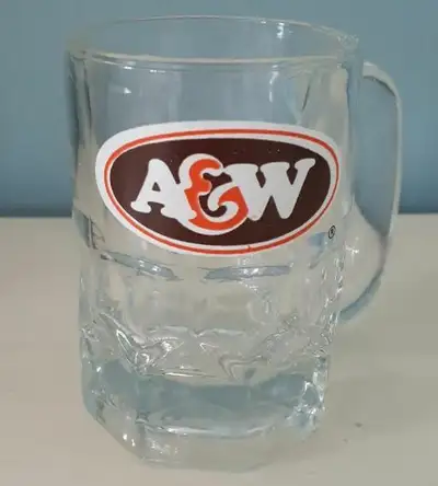 Vintage A&W A & W mini mug double shot glass. Approx 3 1/4" high, 2 1/8" diameter - in excellent con...