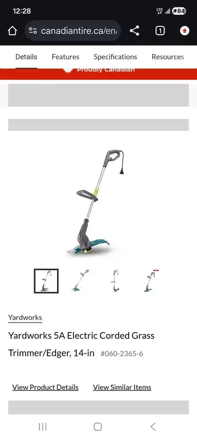 Yardworks 5A Electric Corded Grass Trimmer/Edger, 14-in, View more