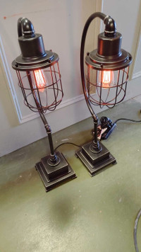 Retro Look Metallic Table Lamps