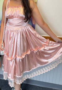 Coquette pink satin dress