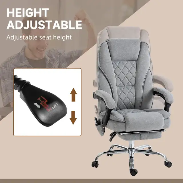 Heated Massage Office Chair, Heated Reclining Computer Chair in Chairs & Recliners in Markham / York Region - Image 7