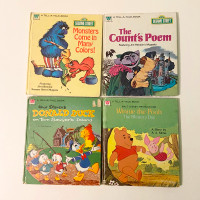 Vintage Lot of 4 Whitman Books Tell a Tale Sesame Street Donald