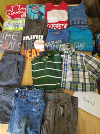 Size 12- T-shirts, shorts, button shirts