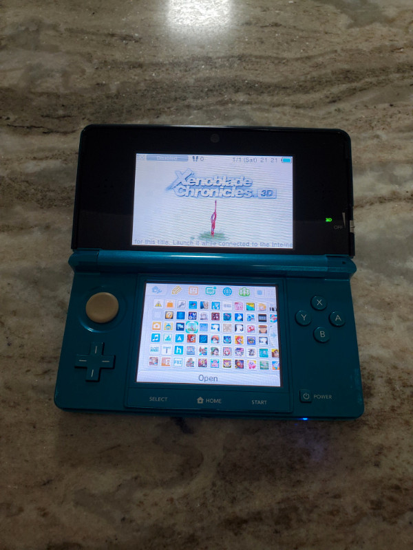 128 GB Nintendo 3DS Aqua Blue  with 500 + Games for sale  