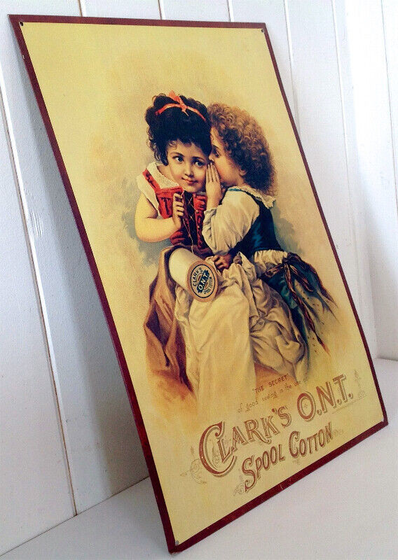 Collection. Affiche en fer Clark's O.N.T. Spool Cotton dans Art et objets de collection  à Lévis - Image 3
