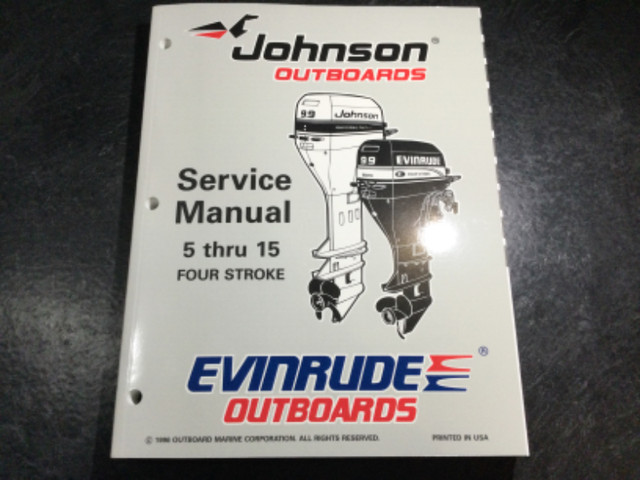 1997 Johnson & Evinrude 5 Thru 15 HP Four Stroke Outboard Manual in Non-fiction in Parksville / Qualicum Beach