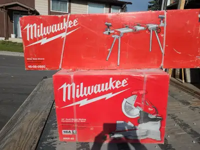 Brand New Milwaukee 12" Dual-Bevel Sliding Miter Saw (6955-20) + Folding Stand (48-08-0551)Brand new...