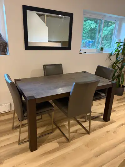 Ensemble Salle à Manger – Table en bois massif et, View more