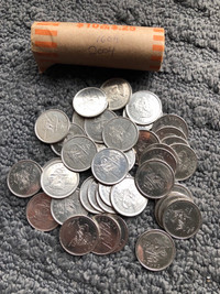 Full roll 1604-2004 quarters. Coins 