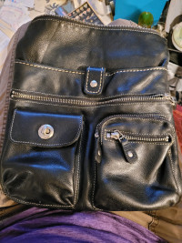 Roots black leather saddlebags/purse