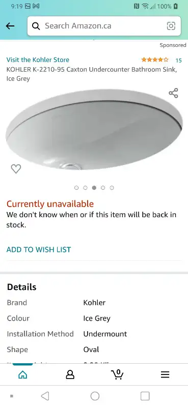 Brand new in box never used. Retails for over $170 plus tax. Basin 17'' L x 14'' W x 4'' D Overall 1...