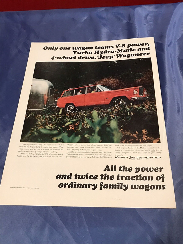 1965 Kaiser Jeep Wagoneer Turbo Hydra-Matic Original Ad in Arts & Collectibles in Calgary