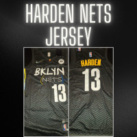 Nike James Harden Brooklyn Nets 13 Black Jean Michel Basquiat Jersey Size  52