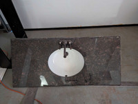 Granite countertop with sink