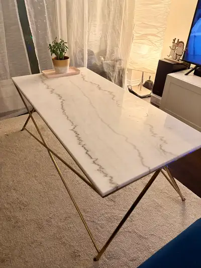 Structube Marble & Gold Coffee Table 48”*24”, View more