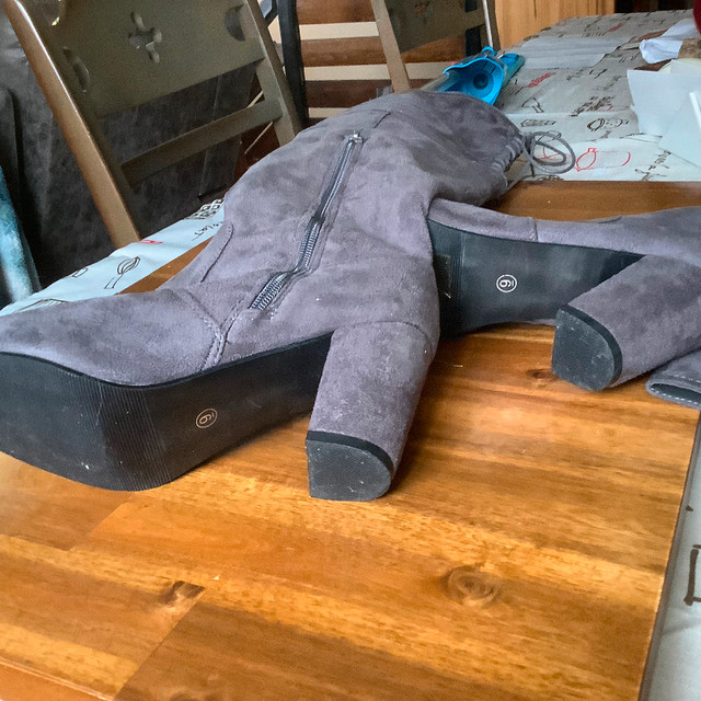 Cuissarde / bottes hautes pour femme, grandeur 9, suède mauve dans Femmes - Chaussures  à Laval/Rive Nord