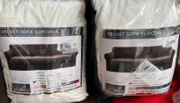 Velvet Sofa Slipcover + 3 Cushion Cover