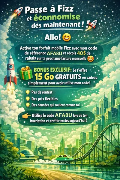 Fizz forfait cellulaire ou Internet code promo AFA8U , View more