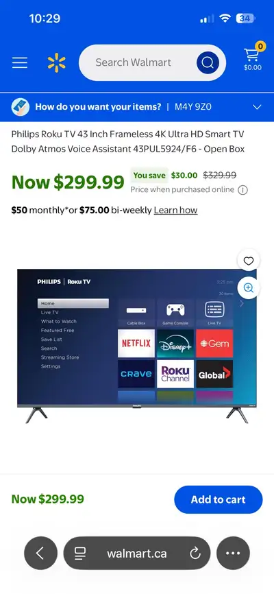 4K 43inch smart TV, View more