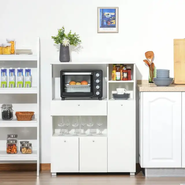 Compact Kitchen Pantry Cabinet Server Hutch Storage Buffet with  in Hutches & Display Cabinets in Markham / York Region - Image 4