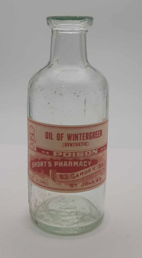 New old stock label on an old bottle