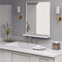 New ANYHI Rectangular Bathroom Wall Mirror with Shelf 20 × 24"