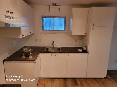 Bel appartement 4 1/2 entièrement rénové en 2023 dans un demi-sous-sol d'un Triplex a louer libre à...