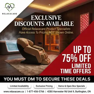 Discount Wellness Products at Relaxacare! Looking for exclusive deals on massage chairs, saunas, red...