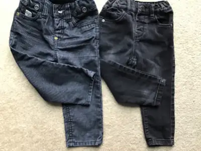 12-18 months- 2 pc. of black stretchy jeans & MEXX  jeans -$3, View more