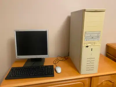 Selling Vintage Desktop selling only one computer tower (Monitor, Keyboard, mouse extra $50) asking...