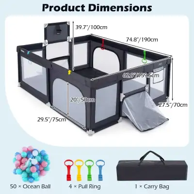  INFANS Large Baby Playpen with Mat & Toys , View more