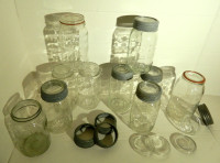 Collection of Assorted Vintage Glass Canning Jars