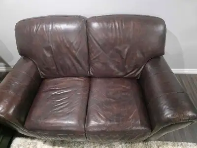 Brown love seat sofa, View more