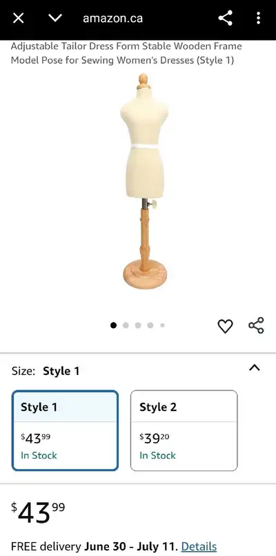 This new adjustable tailor dress form features a stable wooden frame, perfect for sewing women's dre...