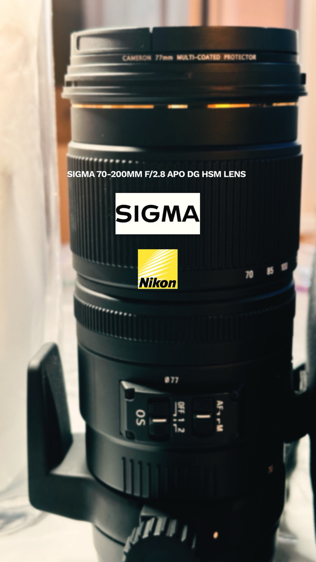  Sale: Sigma - Nikon 70-200mm Lens 2.8 F Barely Used, Like New!  in Cameras & Camcorders in Mississauga / Peel Region - Image 3